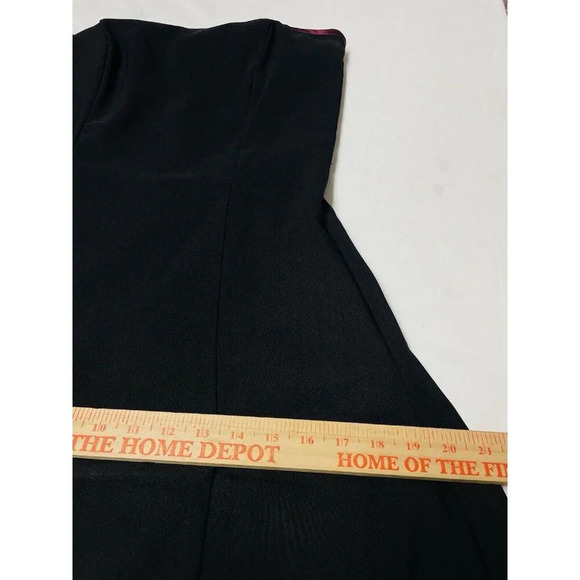 Vtg A Byer Dress 9 Short Formal Fairy Goth Bow Coquette Black Lace Ribbing Slit - Picture 12 of 15